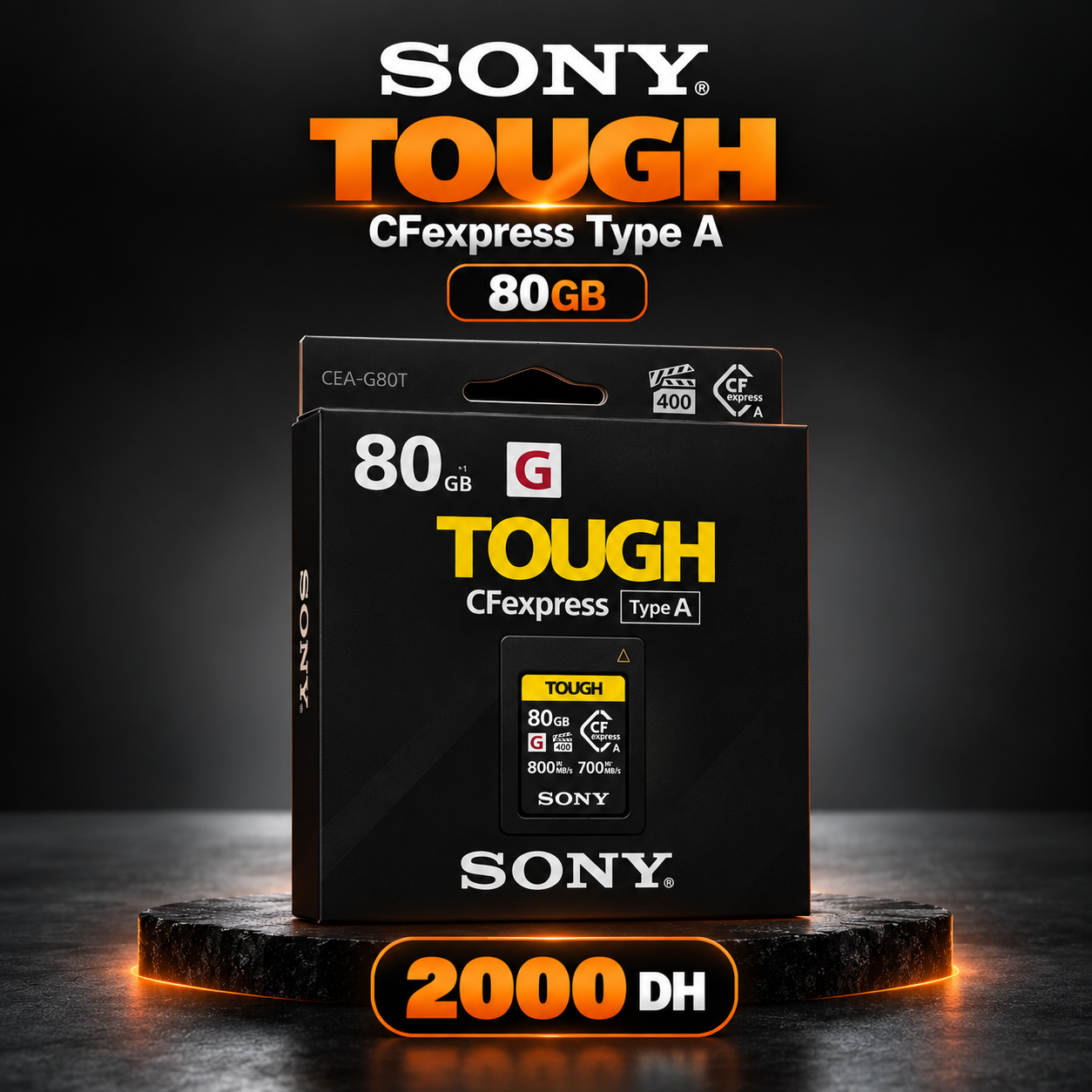Sony TOUGH CFexpress Type A 80GB vue 2 - Saymon Shop