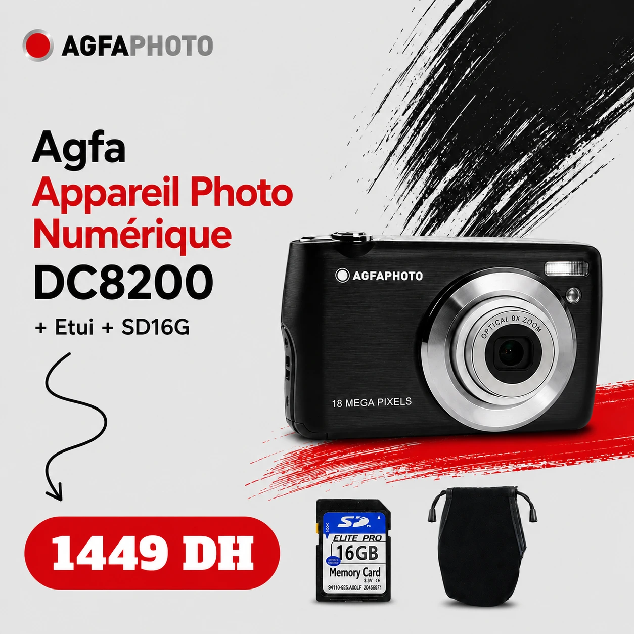 Agfa Appareil Photo Numérique DC8200 + Etui + SD16G - Saymon Shop