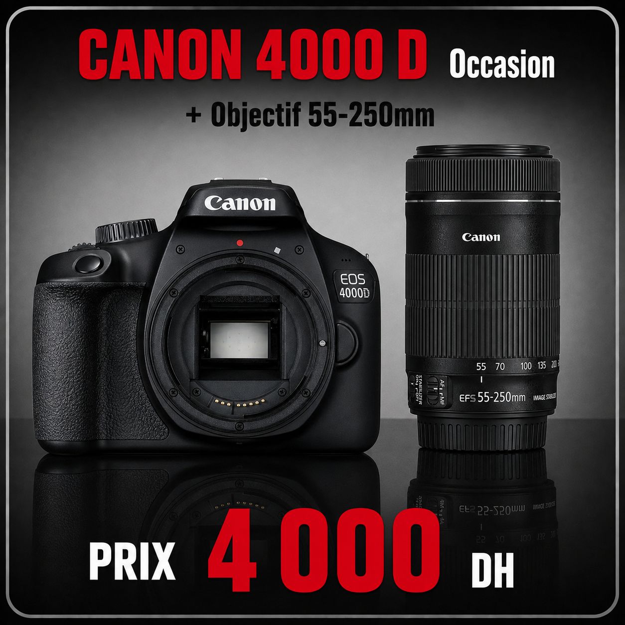 Canon 4000D + 55-250mm (occasion) - Saymon Shop