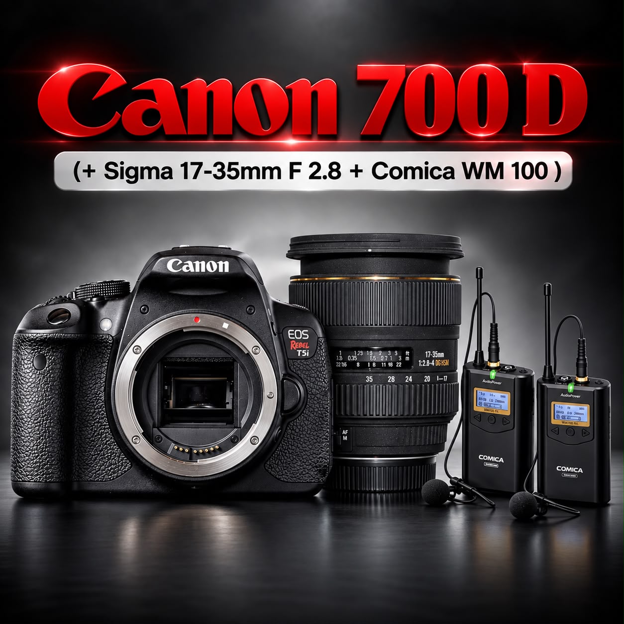 Canon 700D + Sigma 17-35mm F/2.8 + Comica WM100 - Saymon Shop