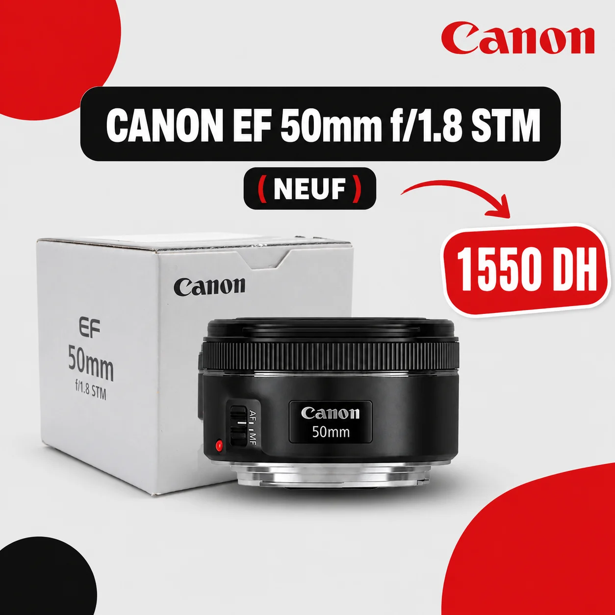 CANON EF 50mm f/1.8 STM (NEUF) - Saymon Shop