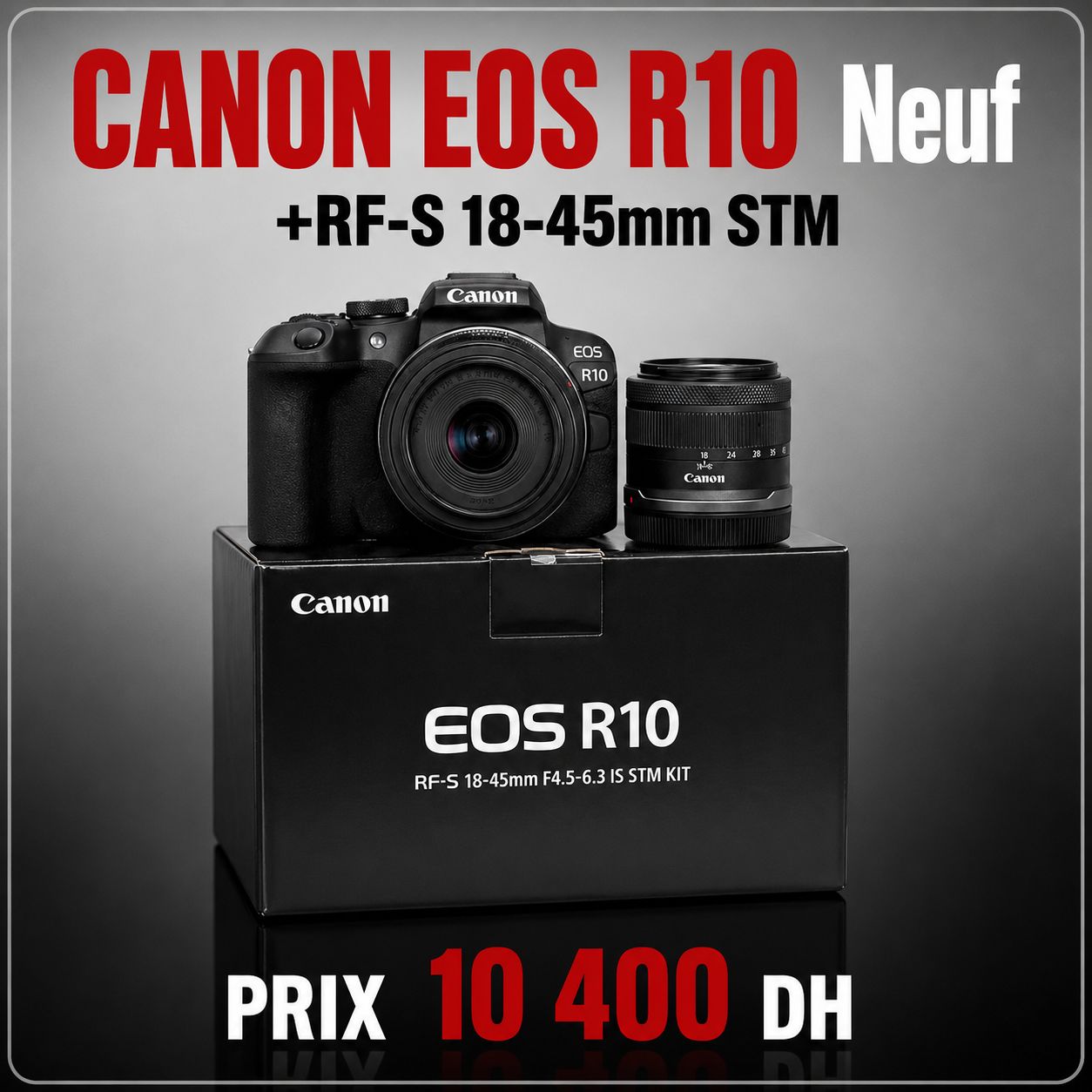Canon R10 + RF-S 18-45mm IS STM (Neuf) - Saymon Shop