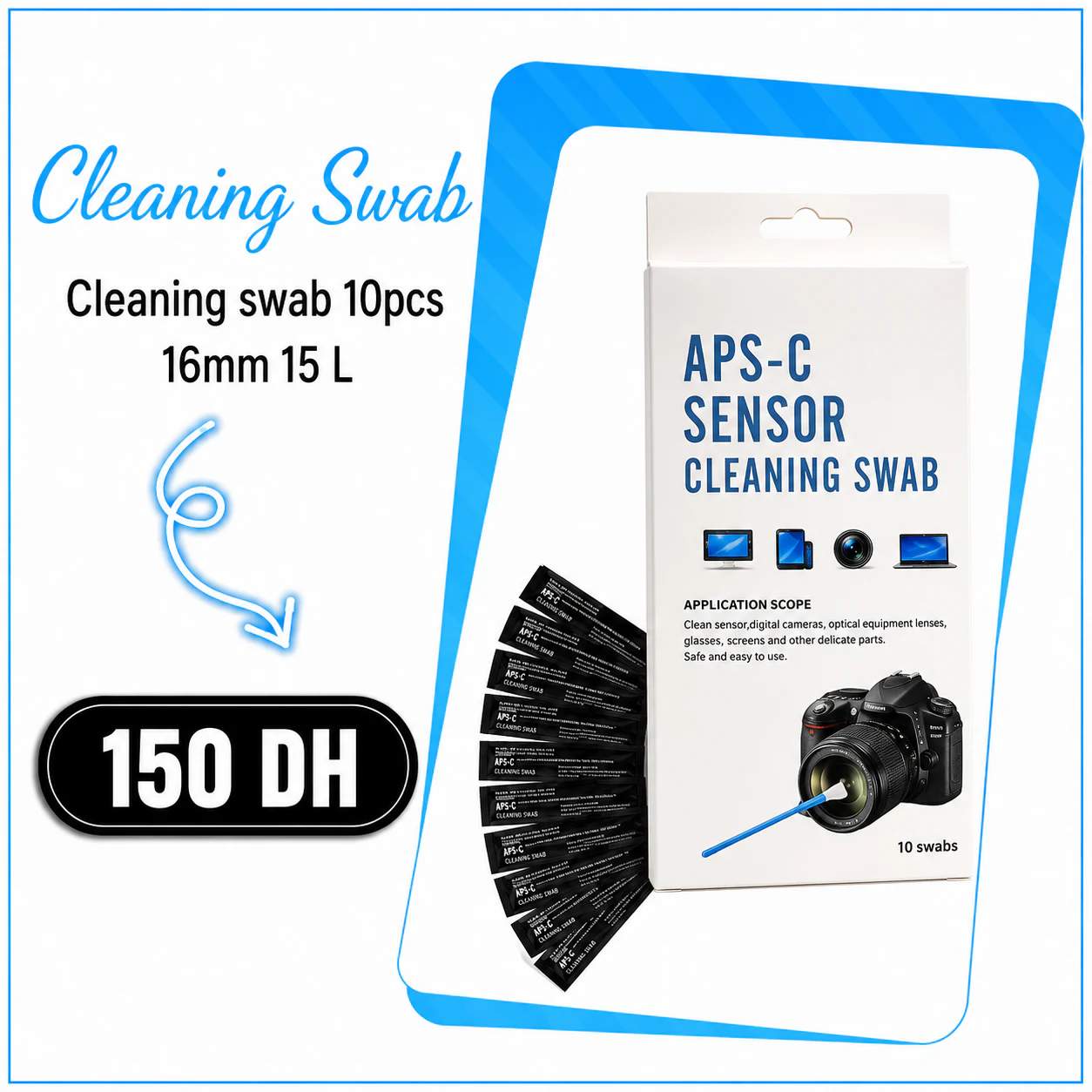 Cleaning Swab 10pcs 24mm (Full Frame) - Saymon Shop
