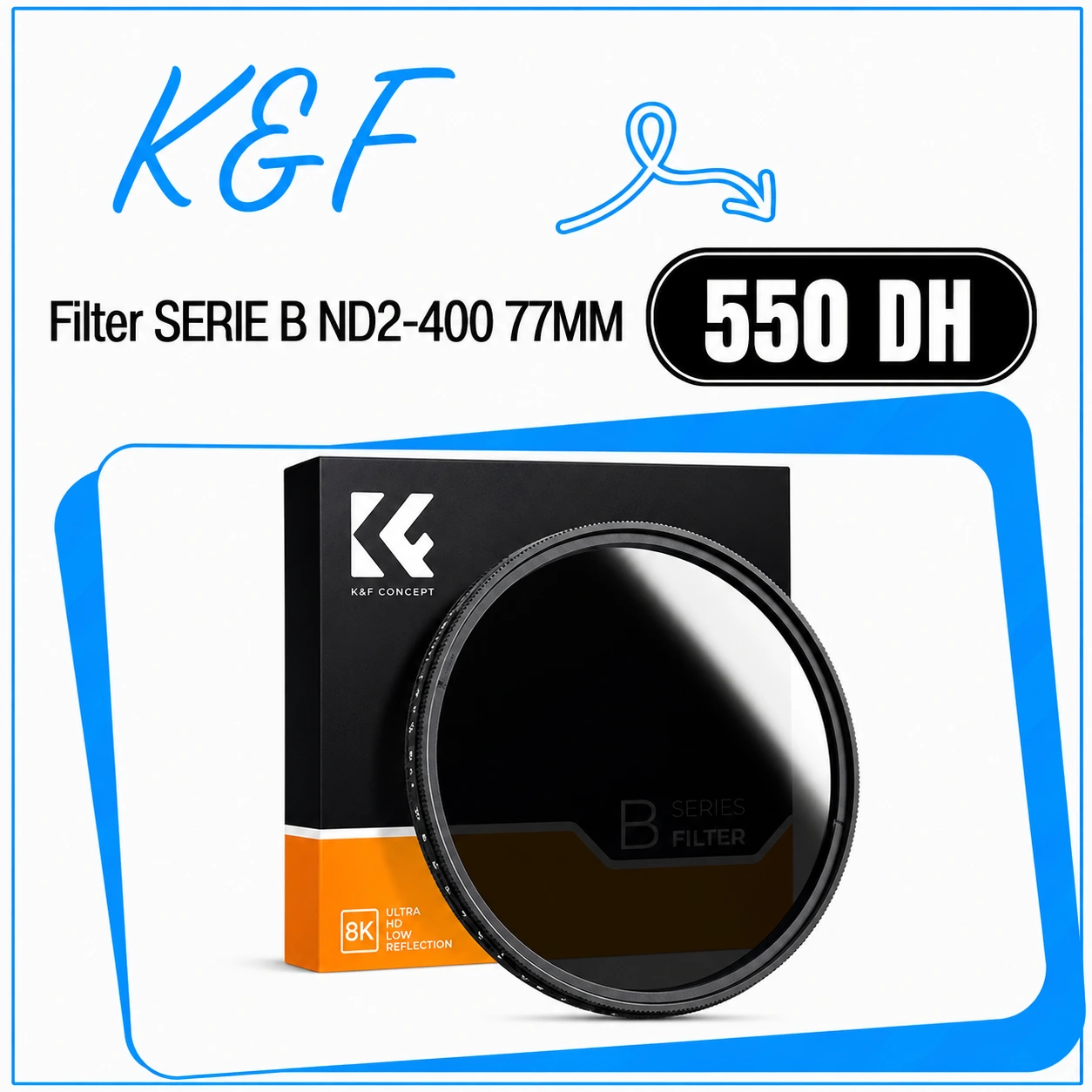 Filtre K&F B-Series ND2-ND400 Variable 77mm - Saymon Shop
