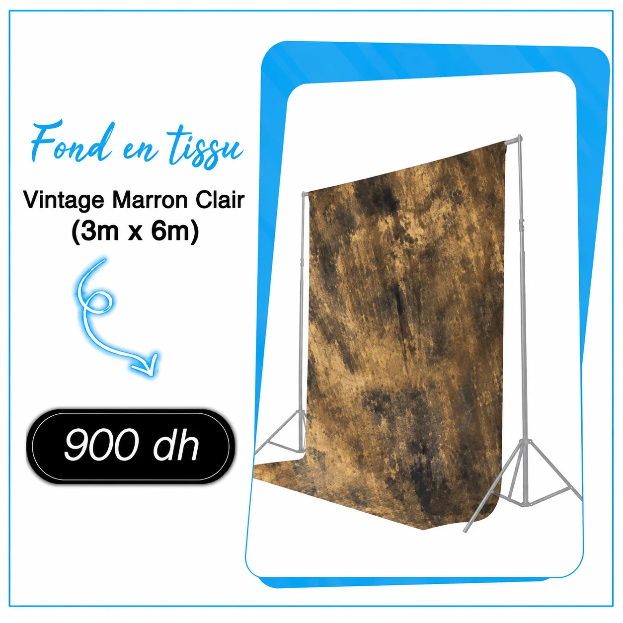 Fond en tissu Vintage Marron Clair - Saymon Shop