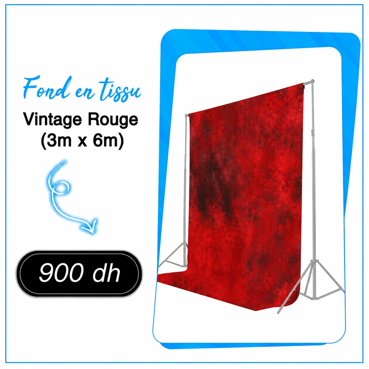 Fond en tissu Vintage Rouge - Saymon Shop