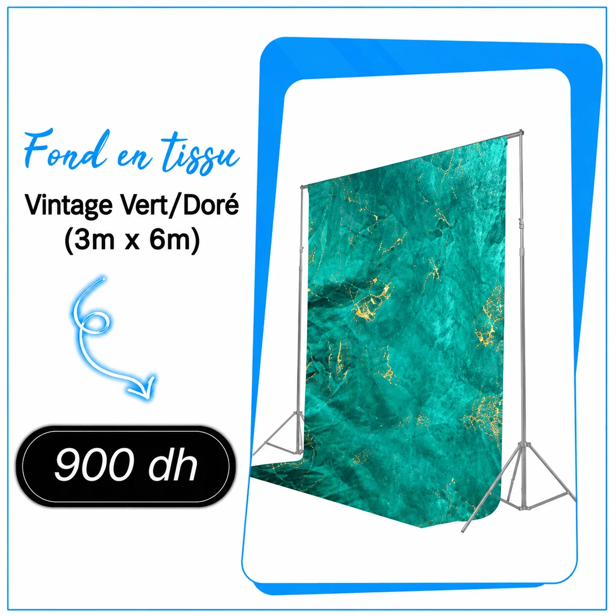 Fond en tissu Vintage Vert doré - Saymon Shop