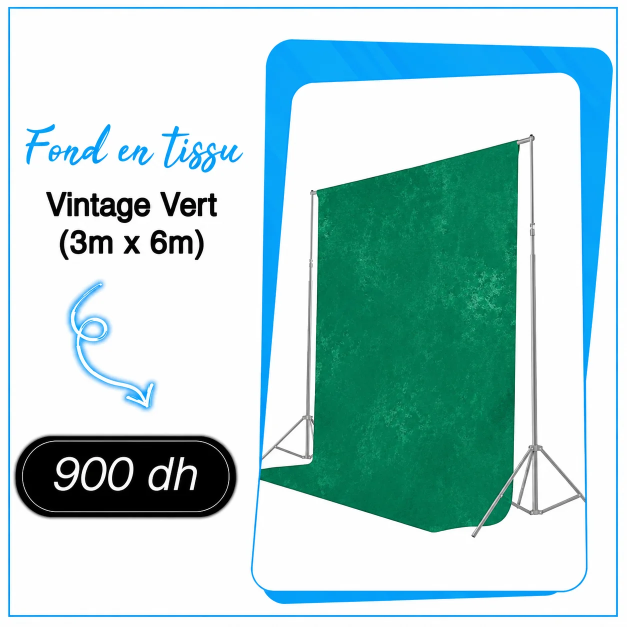 Fond en tissu Vintage Vert - Saymon Shop
