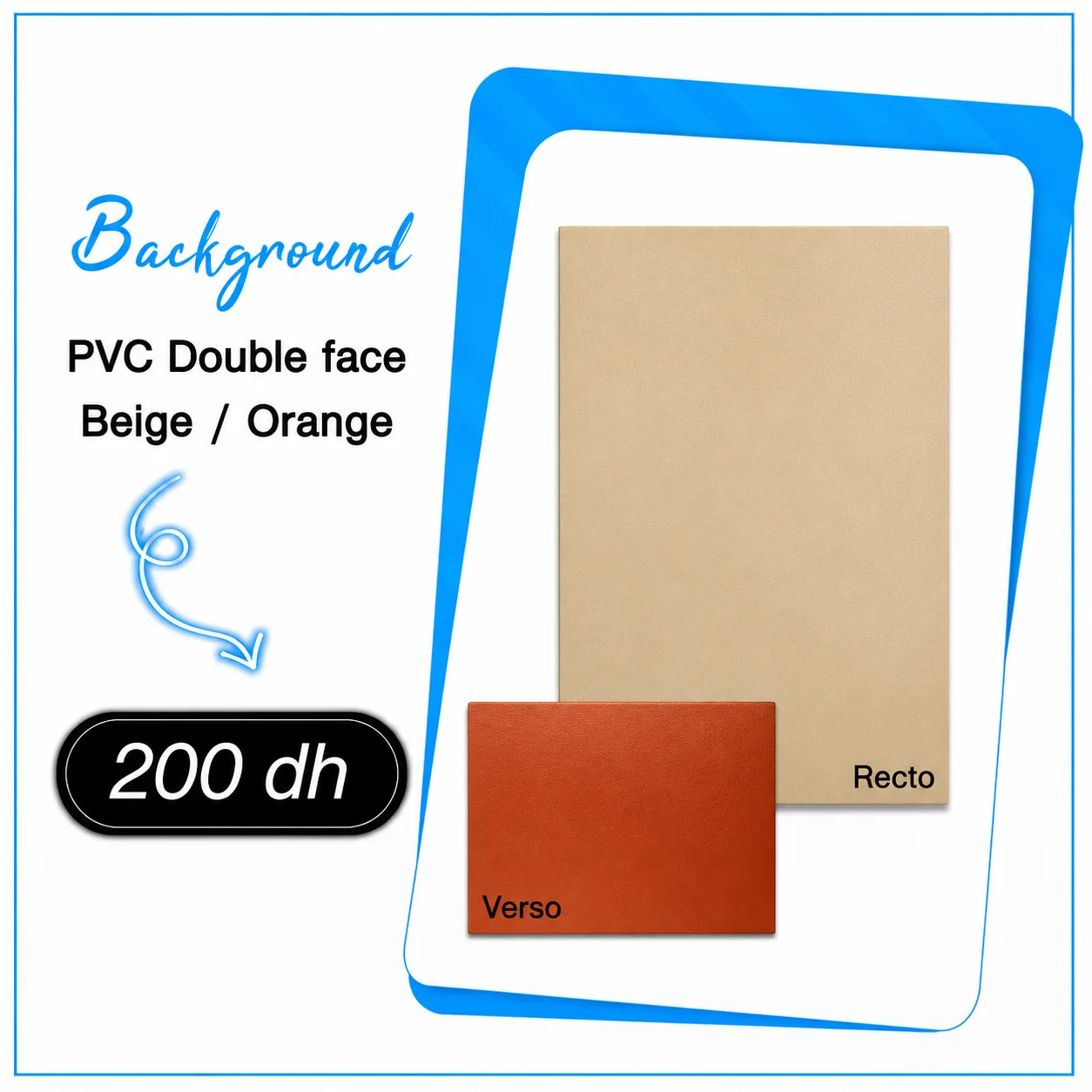 Fond PVC double face Beige / Orange - Saymon Shop
