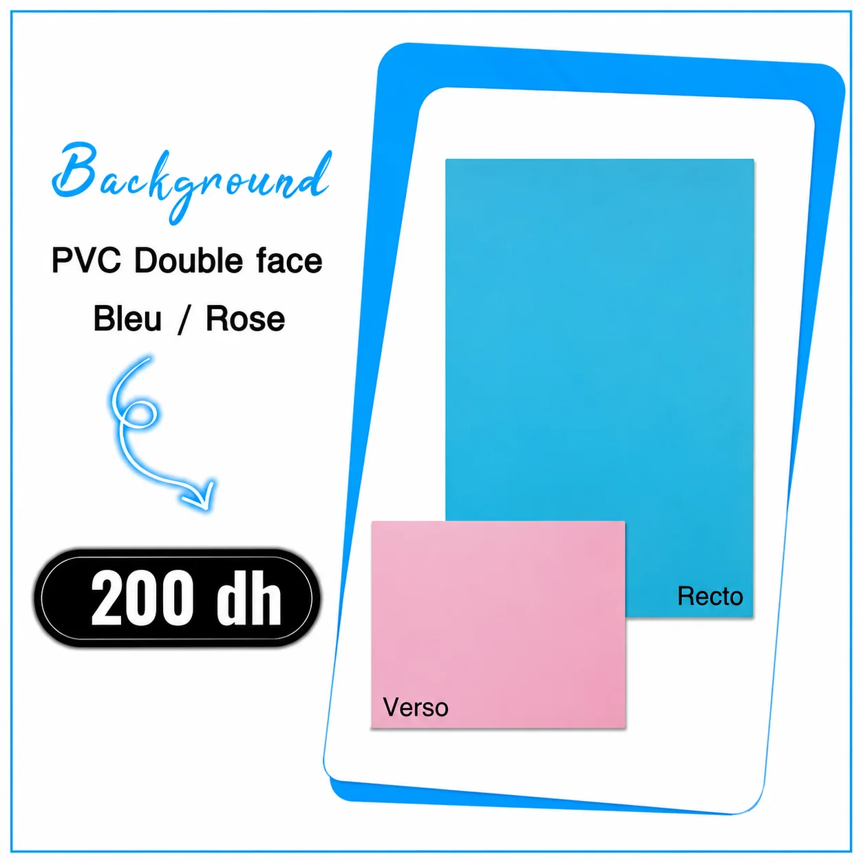Fond PVC double face Bleu / Rose - Saymon Shop