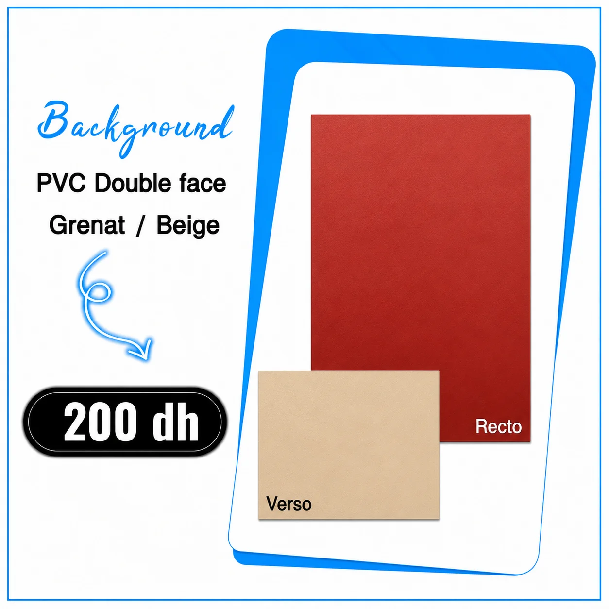 Fond PVC double face Grenat / Beige - Saymon Shop