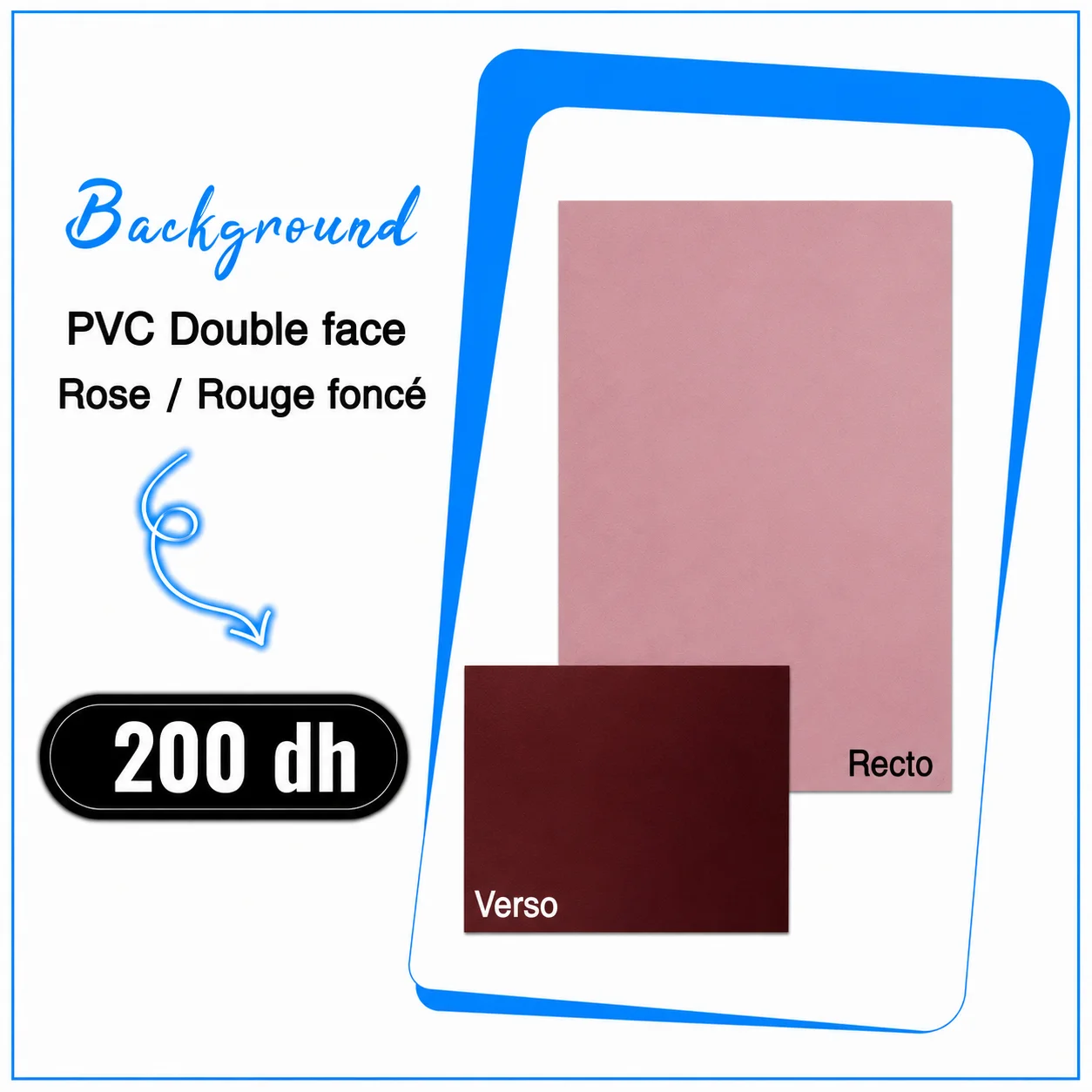 Fond PVC double face Rose / Rouge - Saymon Shop