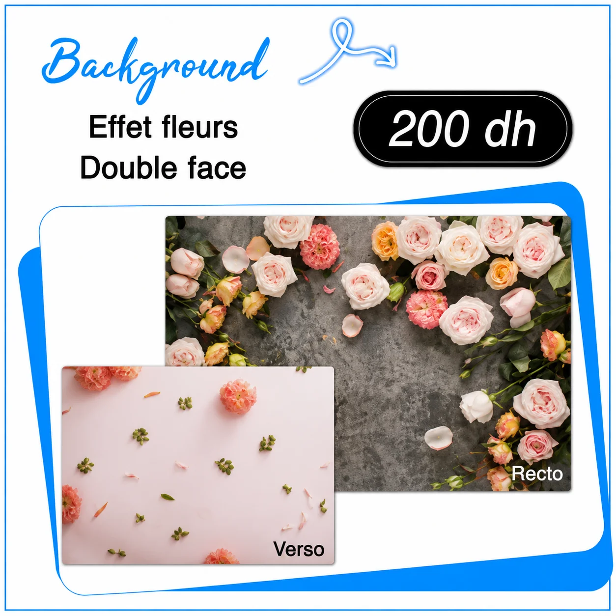 Fond PVC effet fleurs double face - Saymon Shop