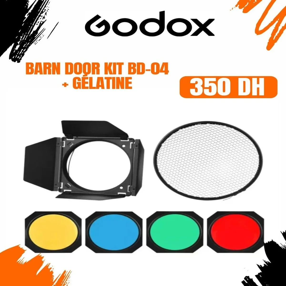 Godox Barn Door Kit BD-04 + Gélatine - Saymon Shop