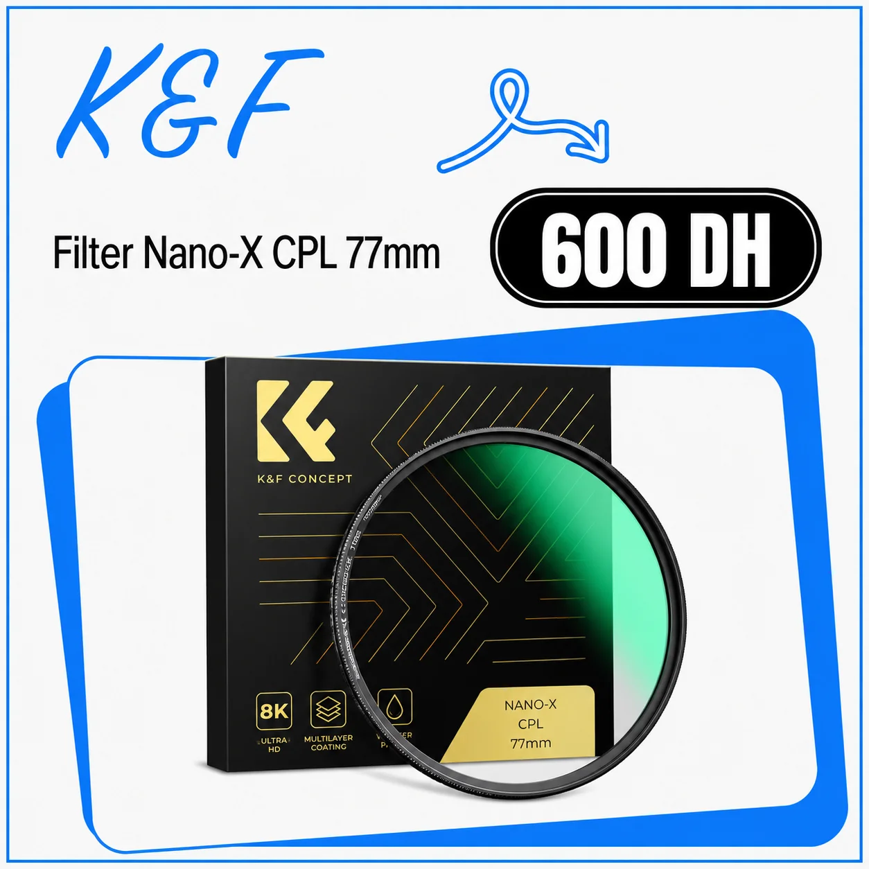 K&F Concept Filtre Nano-X CPL 77mm - Saymon Shop