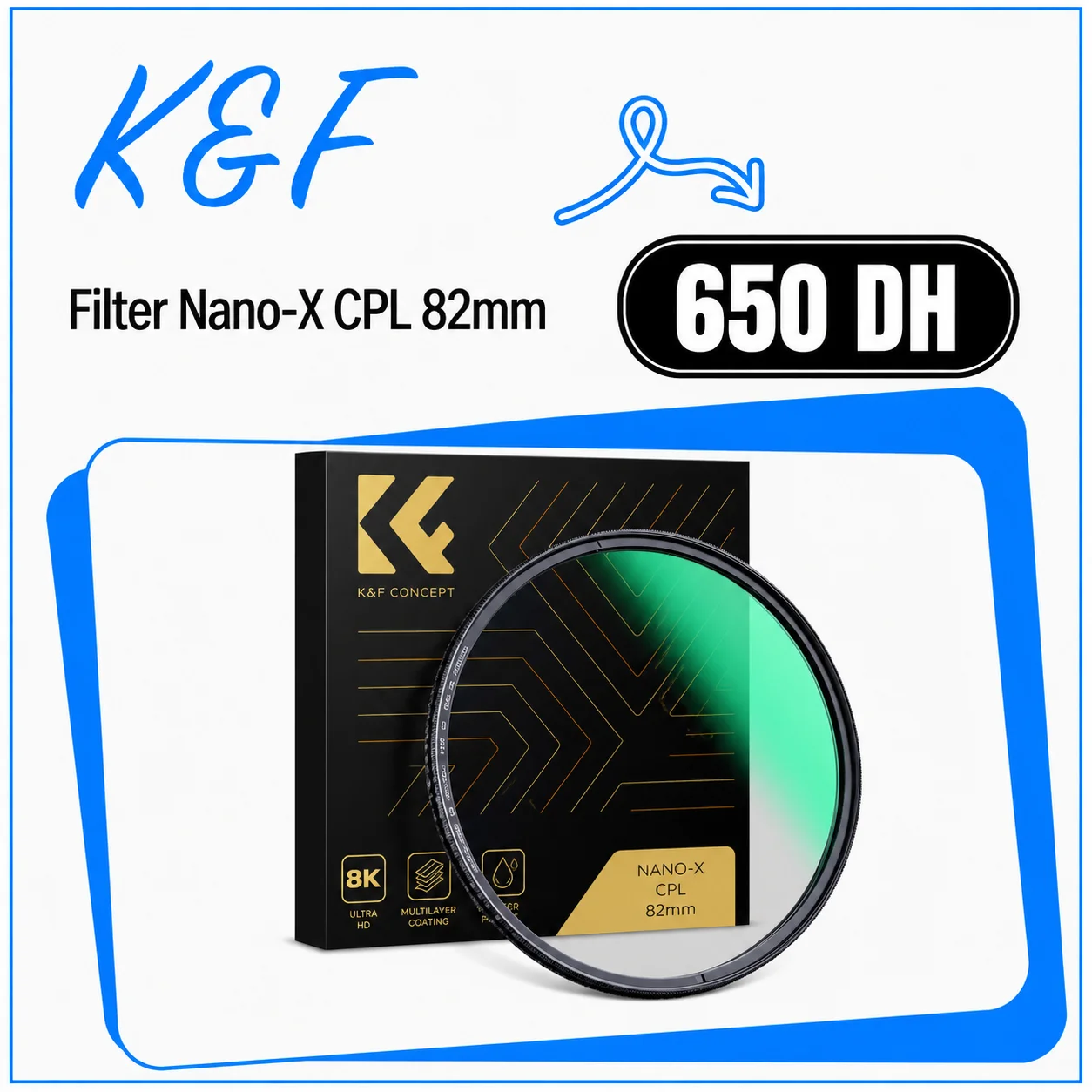 K&F Concept Filtre Nano-X CPL 82mm - Saymon Shop