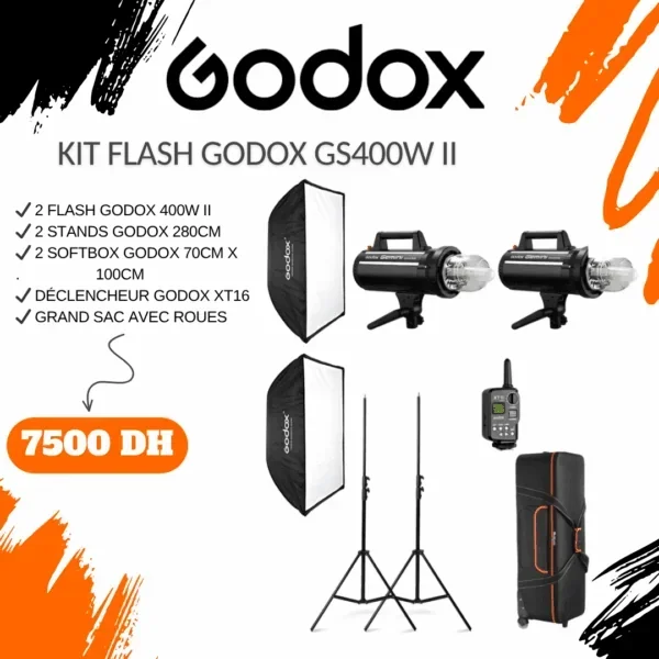 Kit Flash Godox GS400W II - Saymon Shop