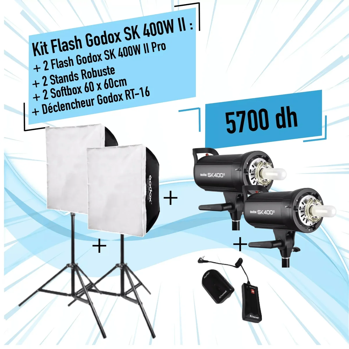 Kit Flash Godox SK400W II - Saymon Shop