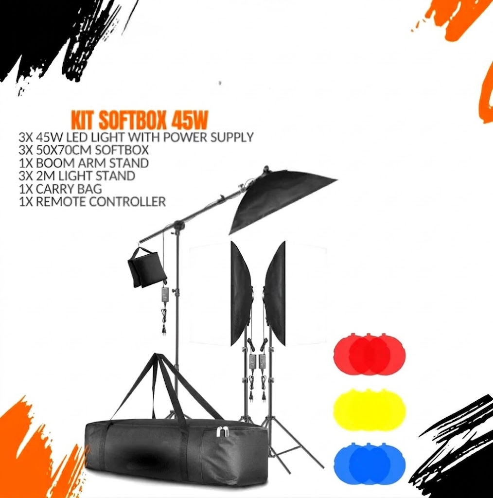KIT SOFTBOX 45W with colors gel RGB - Saymon Shop