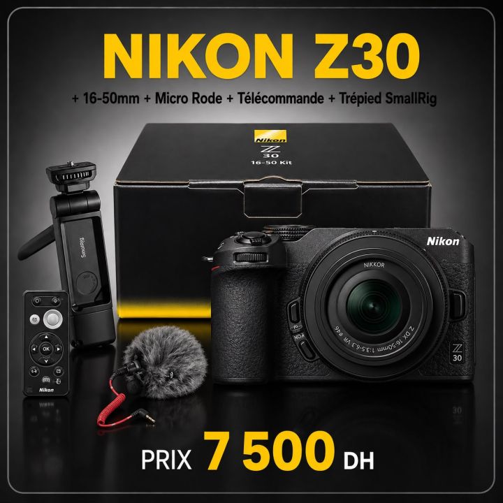 Nikon Z30 + 16-50mm + Micro Rode + Télécommande + Trépied SmallRig
