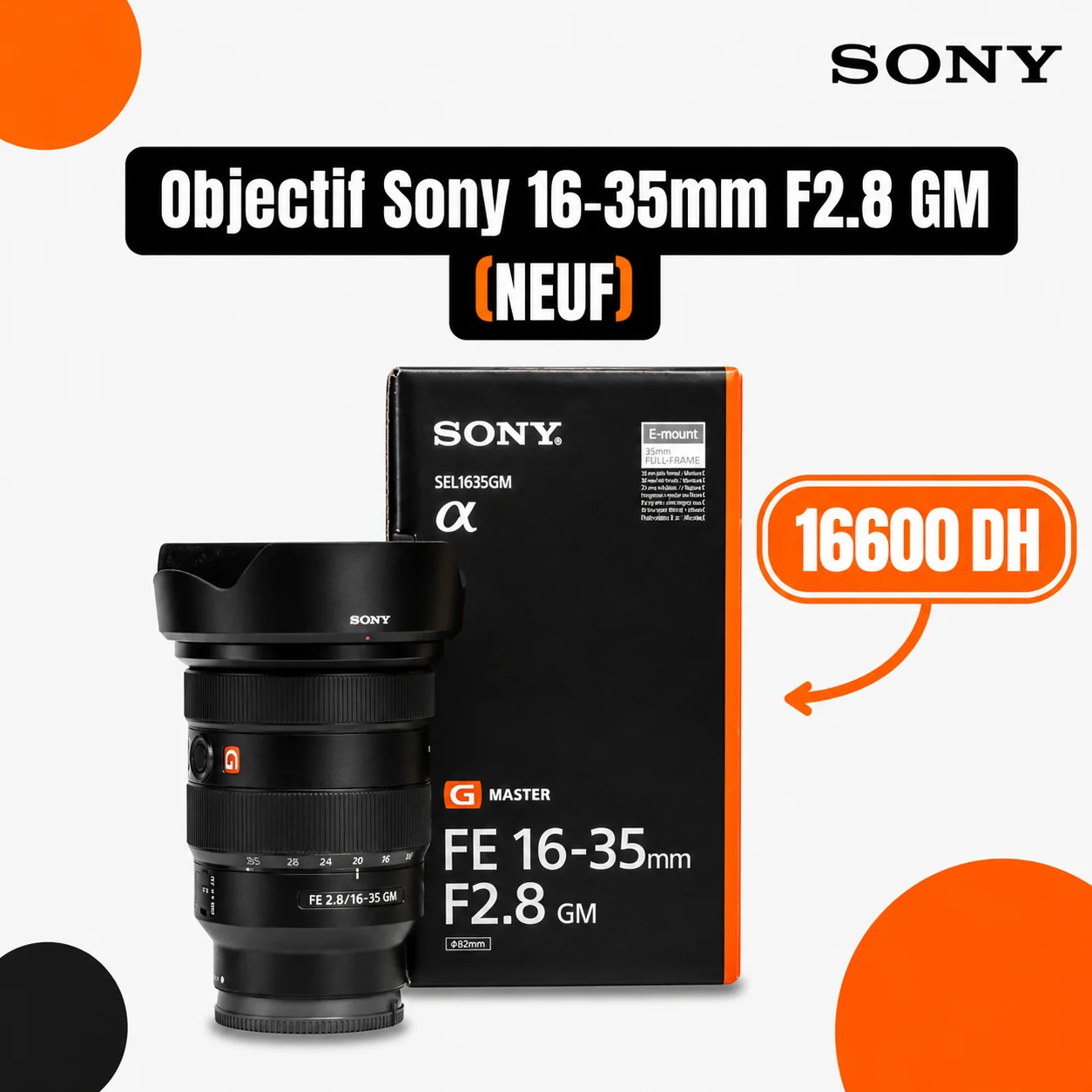 Objectif Sony 16-35mm F2.8 GM (NEUF) - Saymon Shop