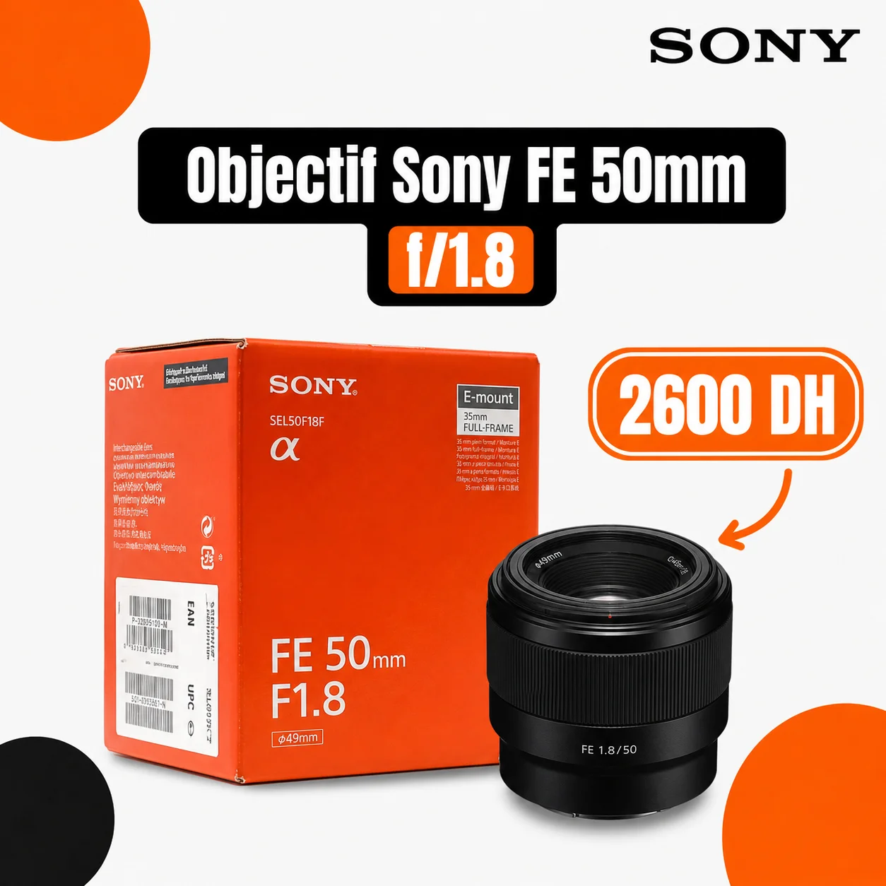 Objectif Sony FE 50mm f/1.8 - Saymon Shop
