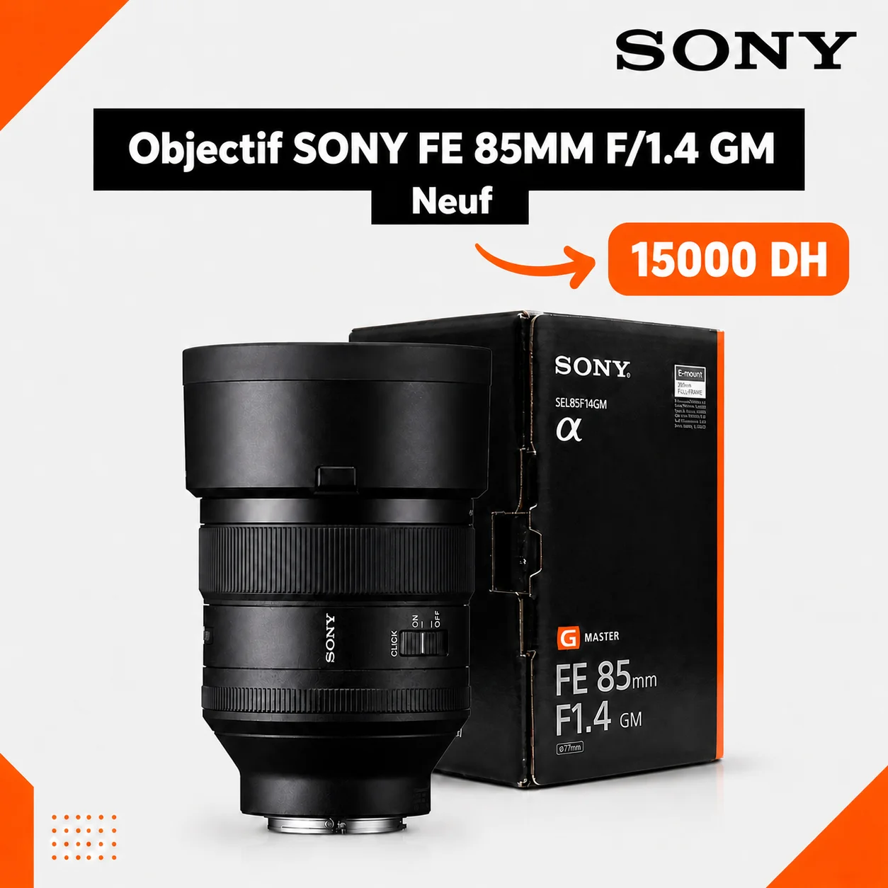 Objectif SONY FE 85MM F/1.4 GM – Neuf - Saymon Shop