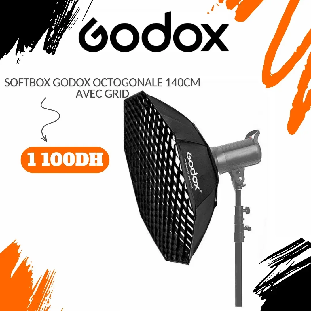 Softbox Godox octogonale 140cm avec grid - Saymon Shop