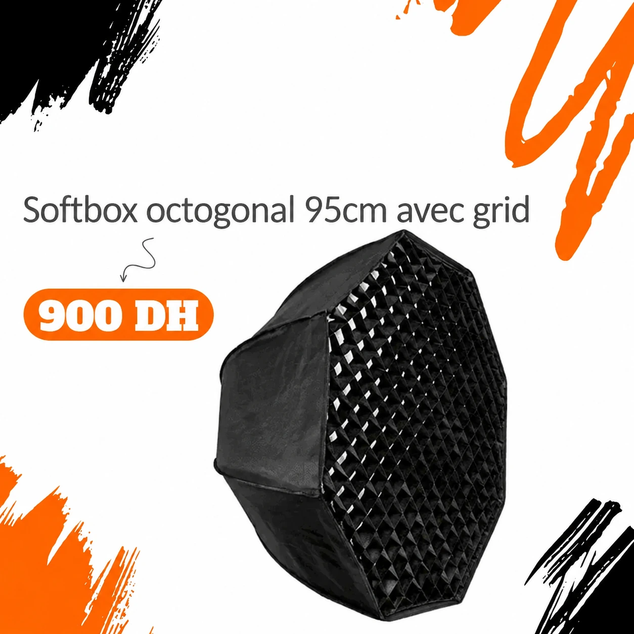 Softbox octogonal 95cm avec grid - Saymon Shop