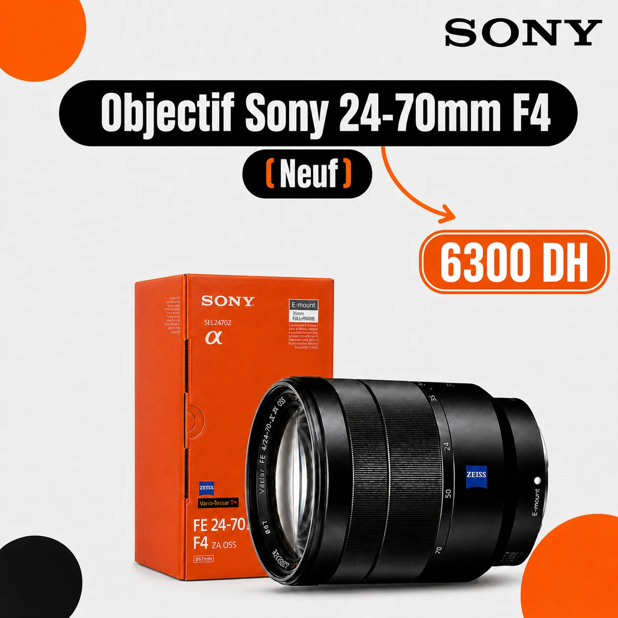 SONY FE 24-70MM F/4 G OSS CARL ZEISS – NEUF - Saymon Shop