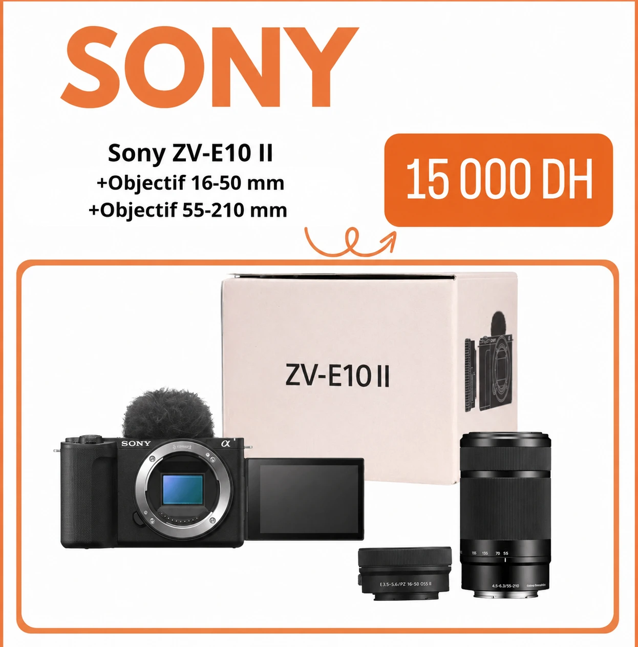 Sony ZV-E10 II + Objectif 16-50mm + Objectif 55-210mm