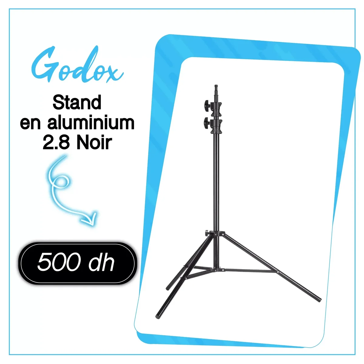 Stand en aluminium 2.8m Noir - Saymon Shop