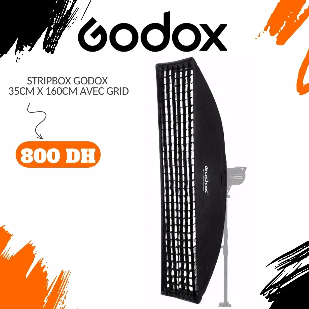 Stripbox Godox 35cm x 160cm avec grid - Saymon Shop